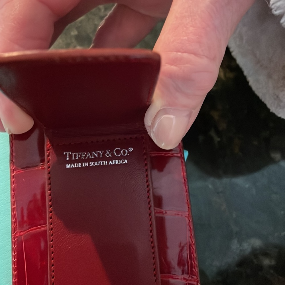 NEVER USED Tiffany & Co. Red Crocodile Card case - Picture 3 of 5